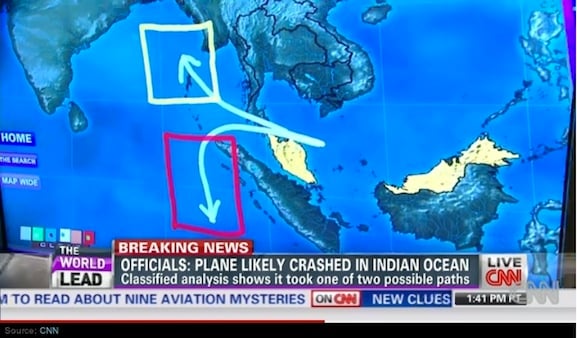 BREAKING NEWS: Confirmation MH370 was deliberately flown off course. cnn map BREAKING NEWS: Confirmation MH370 was deliberately flown off course.