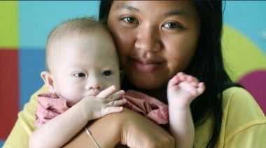 Gammy and his surrogate mother.