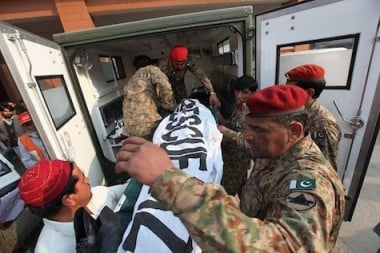 Bodies removed from the Pakistan school. (Source: Getty Images)
