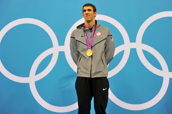 Gold medalist US swimmer Michael Phelps