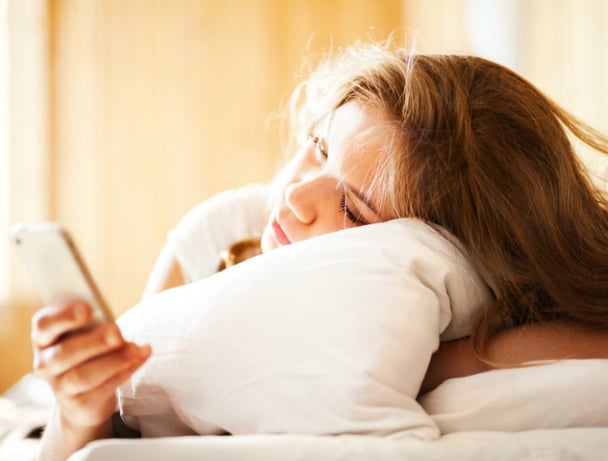 woman in smartphone