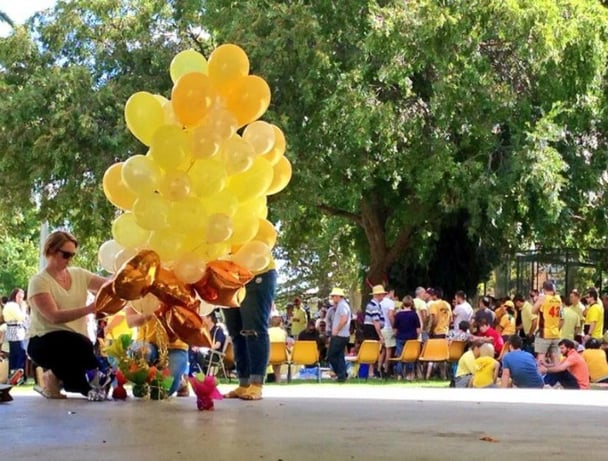 Yellow balloons feature