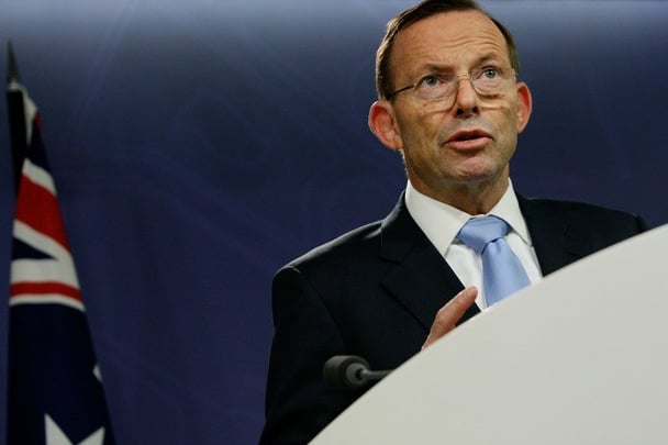 Australian Prime Minister Tony Abbott addresses media following the death of Prime Minister Malcolm Fraser on March 20, 2015 in Sydney, Australia. Australia's 22nd Prime Minister Malcolm Fraser, died today at the age of 84. Prime Minister Fraser was in office from 1975 - 1983.