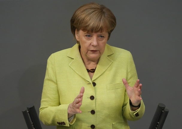 The Chancellery, seat of power of German Chancellor Angela Merkel, stands illuminated at night on May 20, 2015 in Berlin, Germany. Pressure is growing on Merkel over the cooperation between the U.S. National Security Agency (NSA)spy agency and Germany's Bundesnachrichtendienst (BND), which according media reports included spying on German companies. Merkel has denied the allegations and maintains that cooperation between the two agencies is vital for German security, though the junior member of her government coalition, the German Social Democrats (SPD), has called for the release of more information, including the thousands of search terms the NSA supposedly gave the BND in its domestic surveillance efforts.