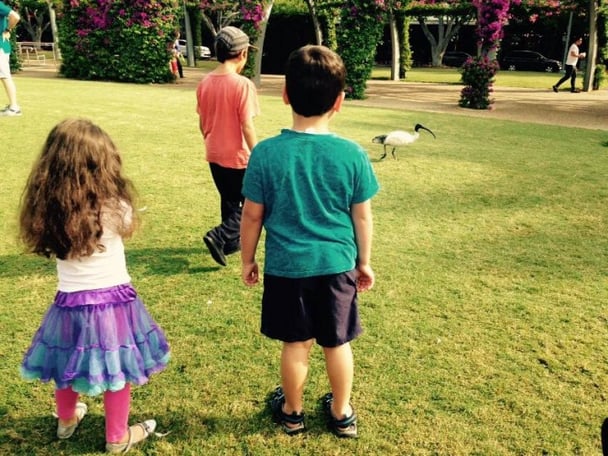 Kids facing backwards