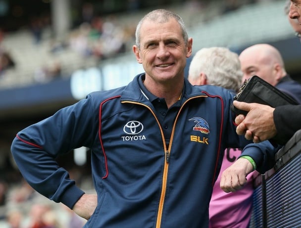 during the round 10 AFL match between the Carlton Blues and the Adelaide Crows at Melbourne Cricket Ground on June 6, 2015 in Melbourne, Australia.