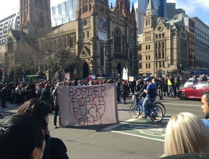 Friday's protest in Melbourne. Image via Jo Robin.