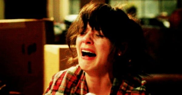 Jess from new girl crying