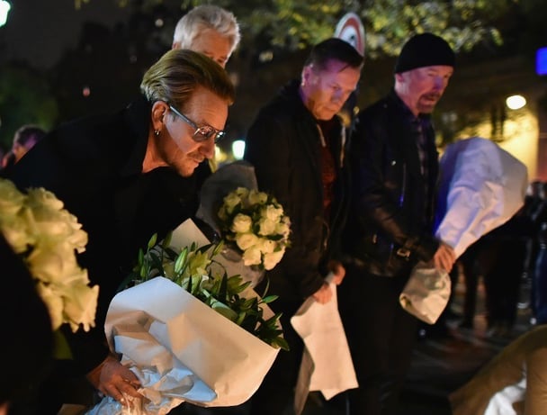 man plays piano at bataclan