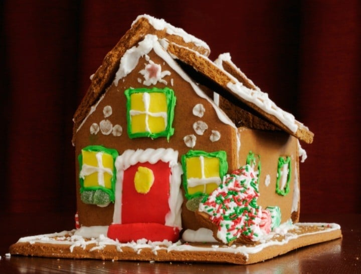 gingerbread house crumbling