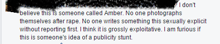 Amber rape comments activist 2