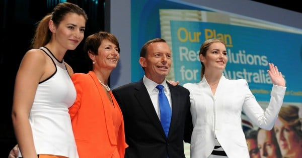 BRISBANE, AUSTRALIA - AUGUST 25: during the 2013 Coalition Campaign Launch at the Queensland Performing Arts Centre on August 25, 2013 in Brisbane, Australia. (Photo by Matt Roberts/Getty Images)