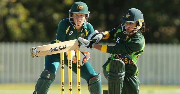 during the women's international series One Day match between the Australian Southern Stars and Pakistan at Kerrydale Oval on September 5, 2014 in Gold Coast, Australia.
