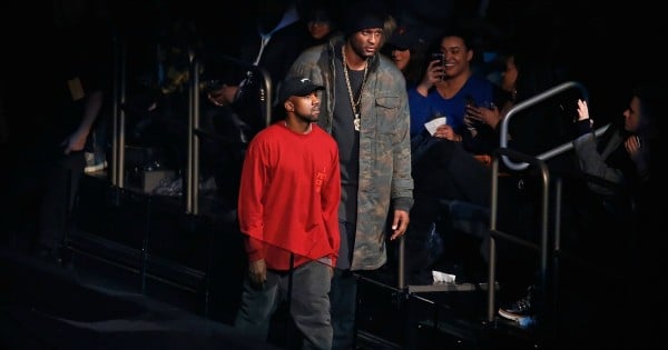 Models pose during Kanye West Yeezy Season 3 on February 11, 2016 in New York City.