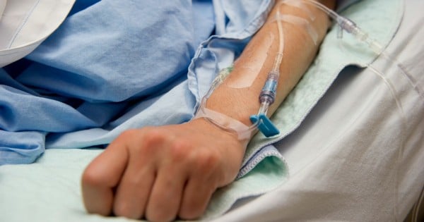 woman hospital iv drip istock