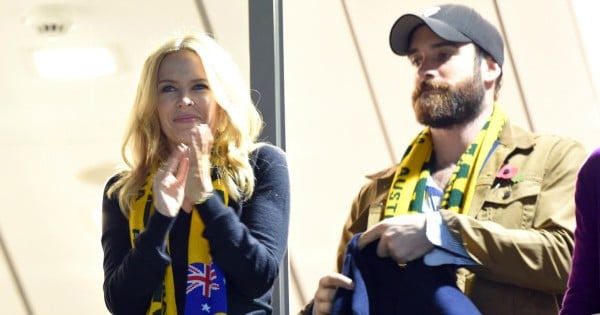 Kylie Minogue attends the Rugby World Cup Final match between New Zealand and Australia at Twickenham Stadium, UK. 31/10/2015 Credit Photo ©Karwai Tang For more information, please contact: Karwai Tang 07950 192531 karwai@karwaitang.com