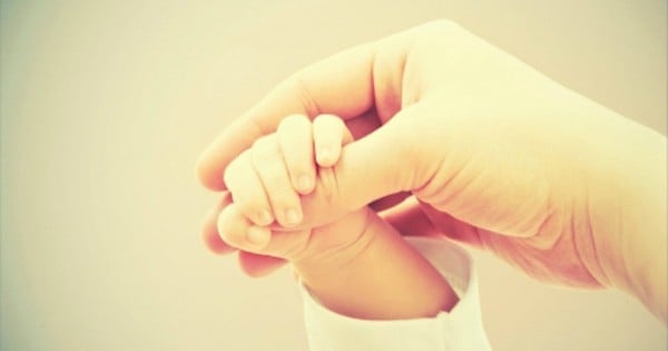 concept of love, family. hands mother and baby