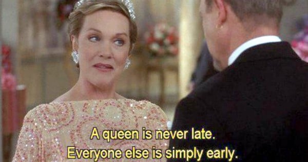 julie andrews queen is never late