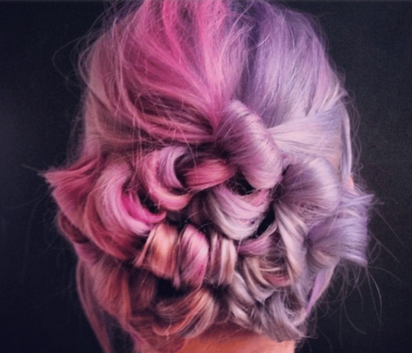 The split dye hair trend is bright and bold.