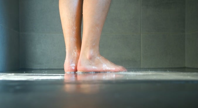 Woman Peeing On Floor