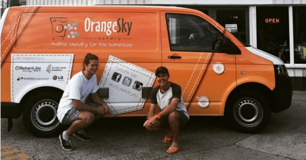 Mobile Shower Van For Homeless Hits Brisbane Streets Thanks To Orange Sky Pair Mamamia
