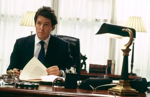 Hugh Grant, who played The Prime Minister, in the movie. Image via IMDb.