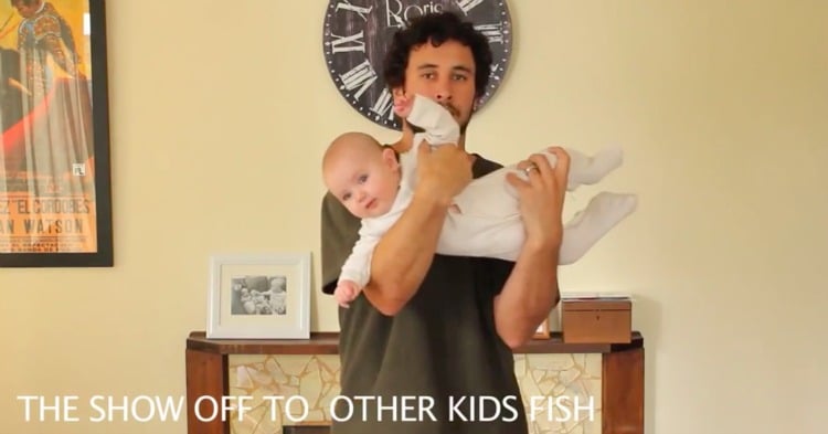 One dad schools everyone on how to hold a baby.