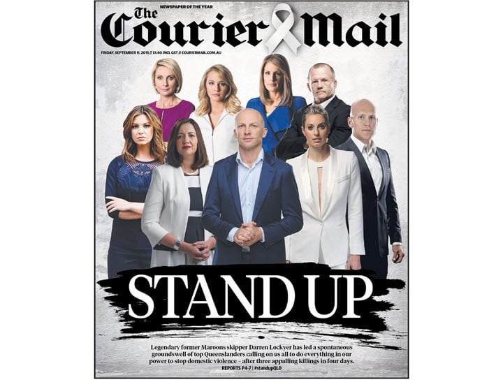 The Courier Mail domestic violence cover is powerful.