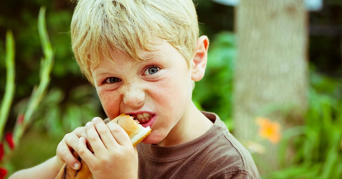 Vegan Child gets fed meat by his grandmother.