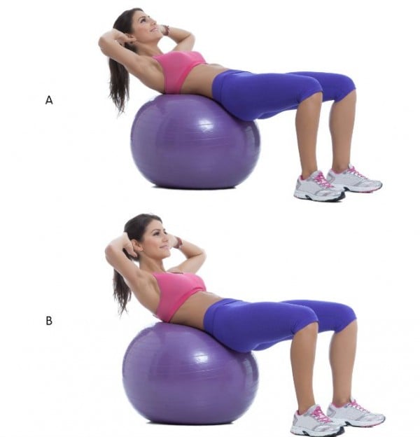 sit ups using exercise ball