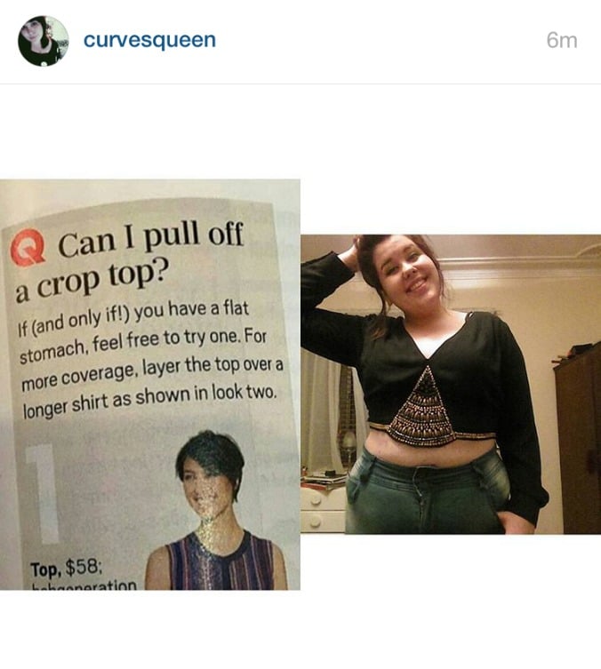 Plus-size gals call out Oprah's magazine for fat-shaming with #RockTheCrop  selfies