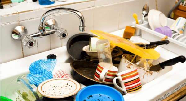 How to stack a dishwasher properly.