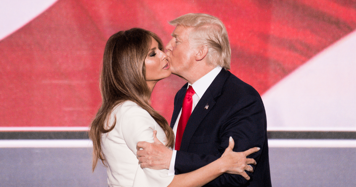 Image result for trump melania kissing