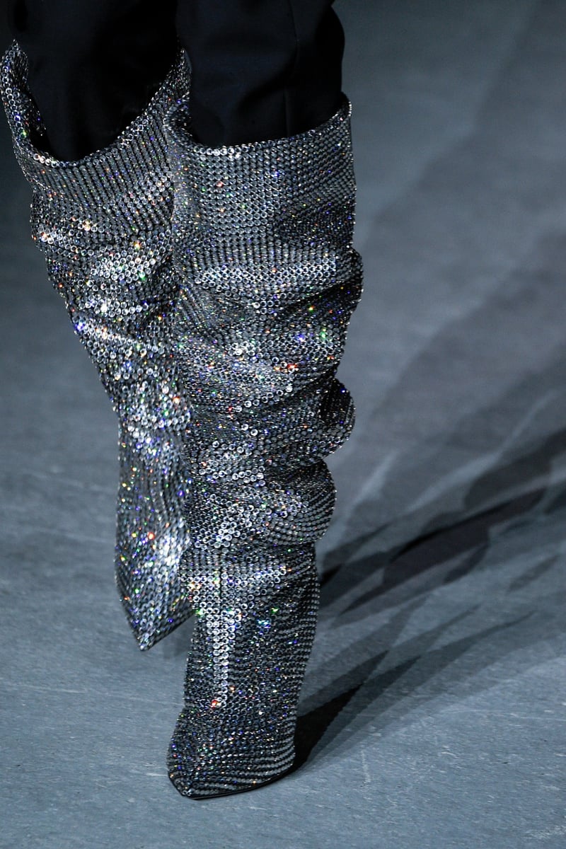 YSL glitter boots from Paris Fashion Week 2017 are everything.
