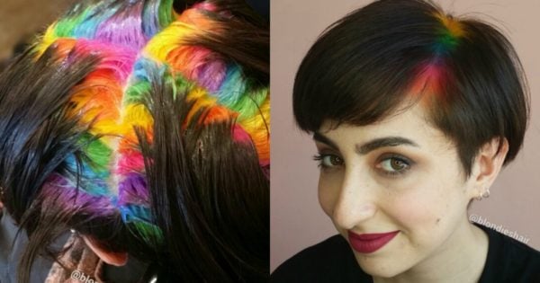 Short blonde hair with rainbow roots - wide 2