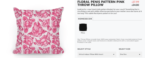 NSFW pillow pink
