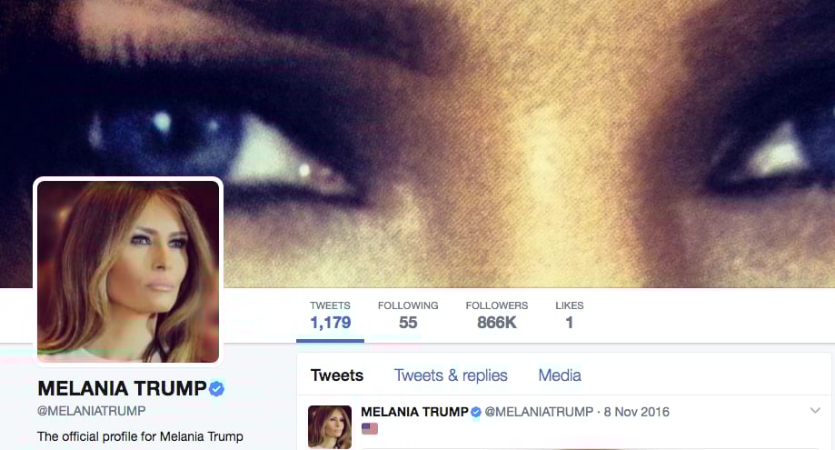 melania trump twitter