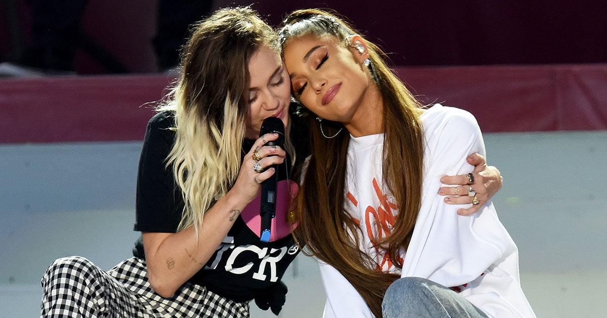 Ariana Grande Miley Cyrus Manchester concert