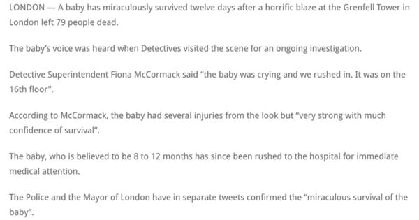 Grenfell Tower FAKE NEWS