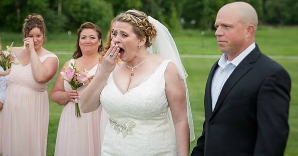 Bride meets man who has son's heart on her wedding day.