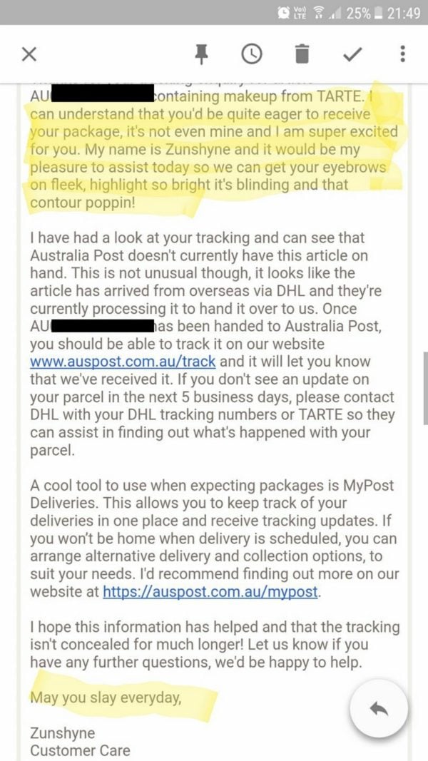 australia post customer support email