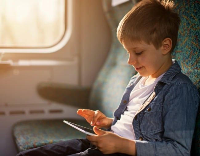 kids ipads public transport