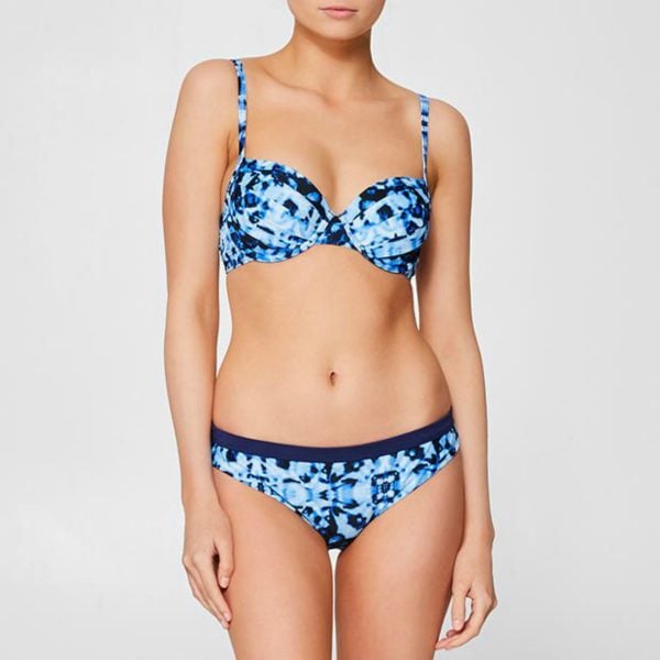 Gwenith Demi Cup Balconette Underwired Bra in Blue