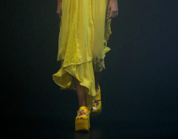 balenciaga yellow crocs