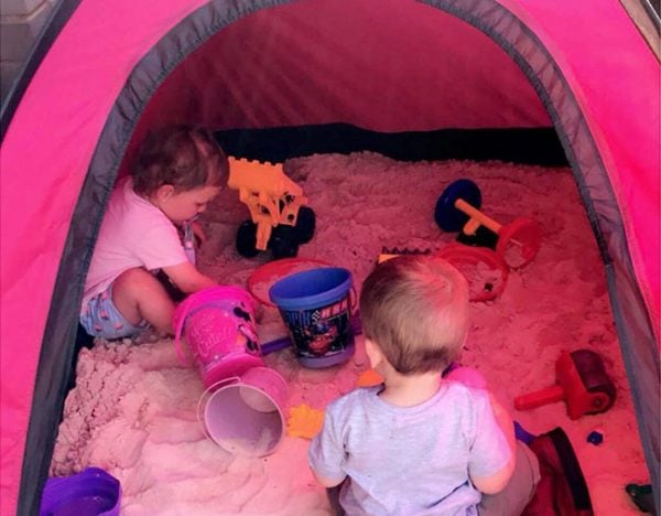 Mums Kmart Tent Hack To Make A Sun Safe Sandpit Goes Viral