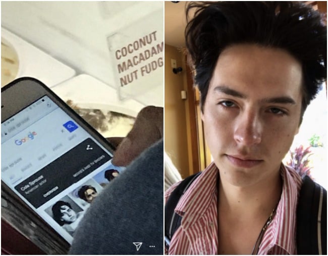 Cole Sprouse Caught Someone Googling Cole Sprouse Right In Front Of Him 