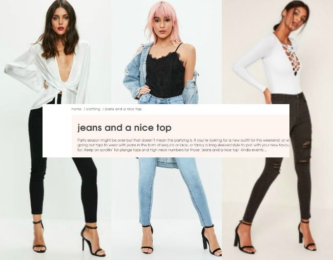 Jeans and a nice top is now a shopping category and it's brilliant.