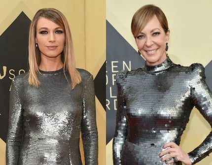 slim fit dress slacks Allison Janney Two-Tone Dress 2018 BAFTA Awards main image 1