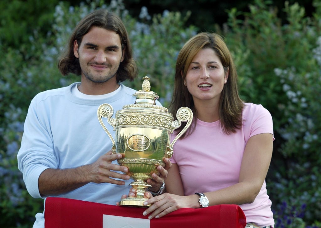 oger Federer and then- girlfriend Mirka