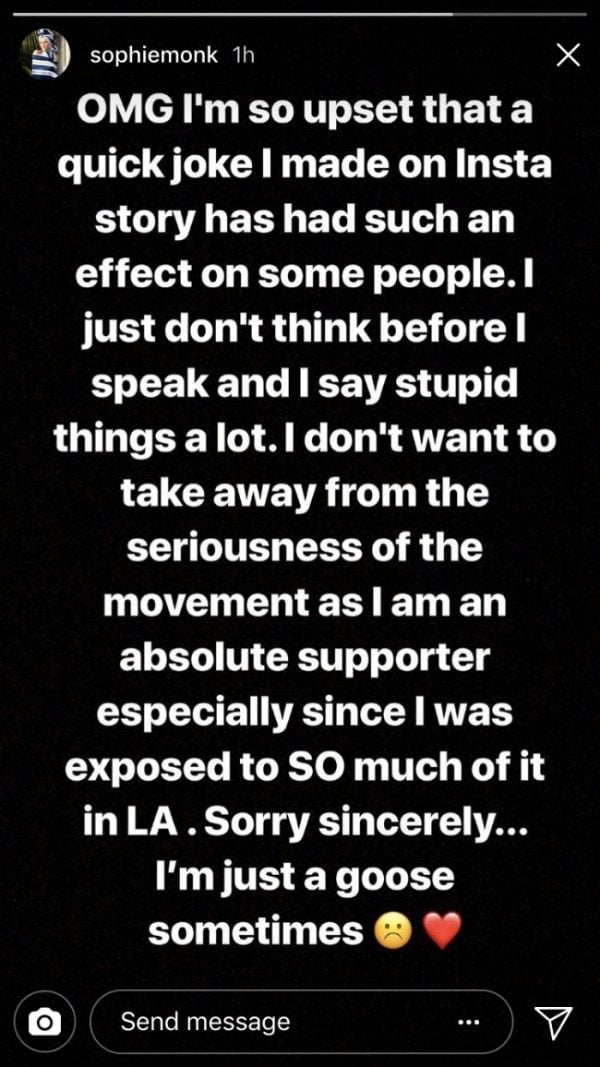 Sophie Monk Instagram apology